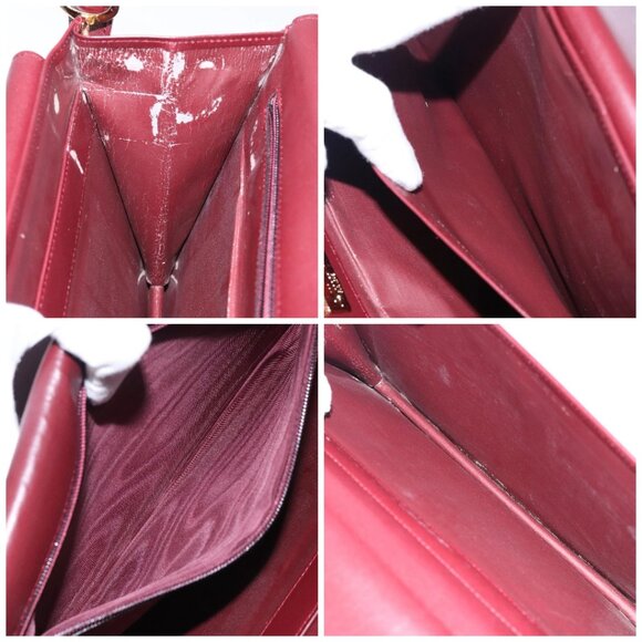 CARTIER Must Line Shoulder Bag Leather Bordeaux Gold Auth - Picture 15 of 16